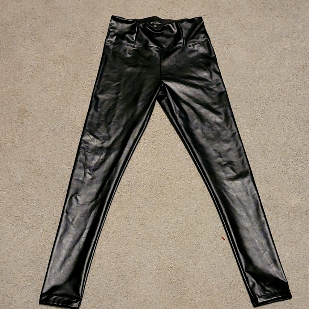 Shinestar Faux Leather Stretch Pants
